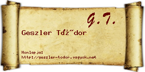 Geszler Tódor névjegykártya